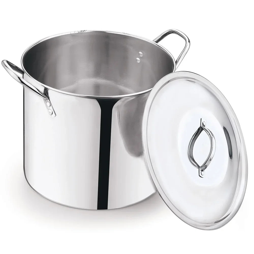 12 Quart Stainless Steel Stock Pot with Metal Lid