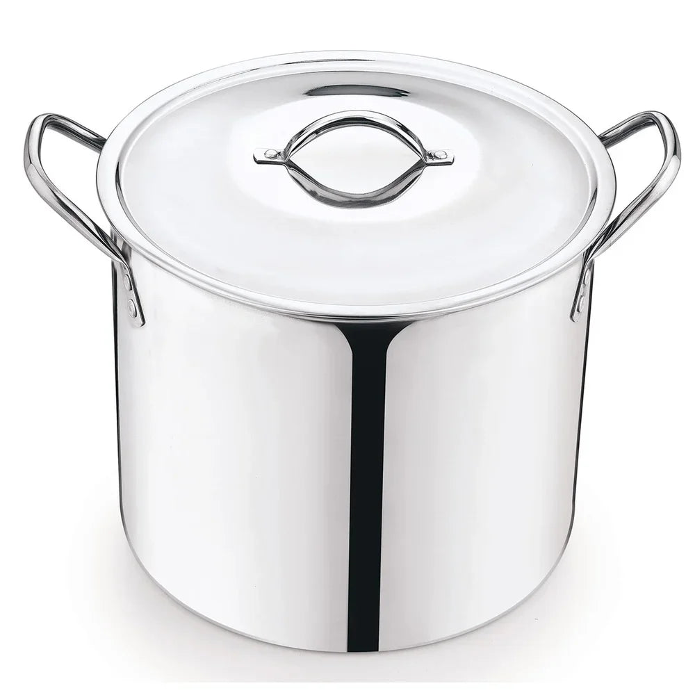 12 Quart Stainless Steel Stock Pot with Metal Lid